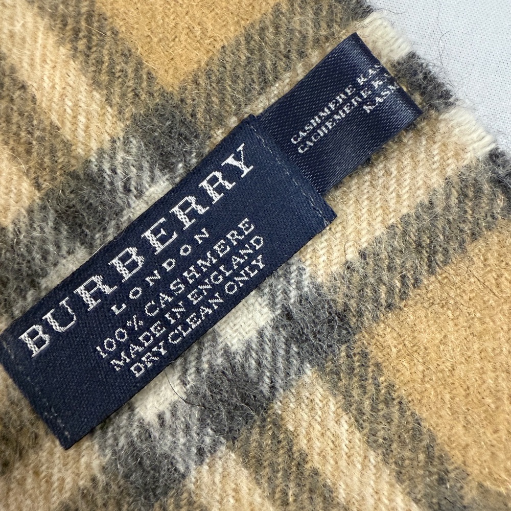 Burberry Nova Check Cashmere Fringed Scarf